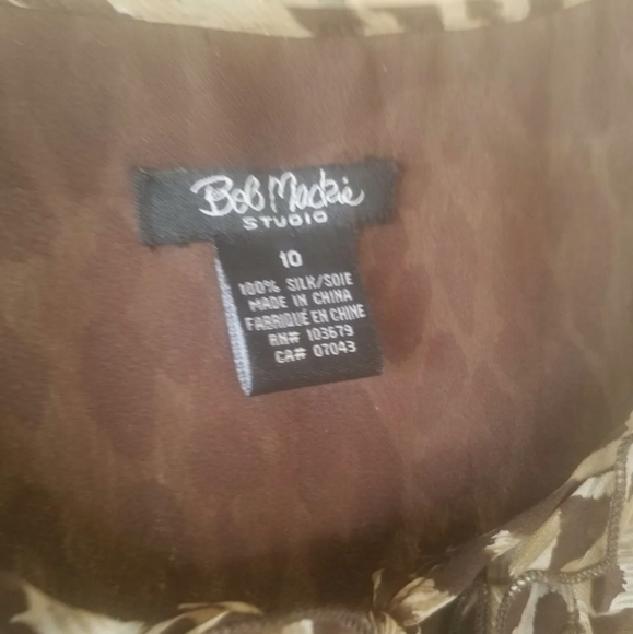 Bob Mackie Animal print Ruffle Sz. 10 Chiffon Silk - Picture 5 of 6